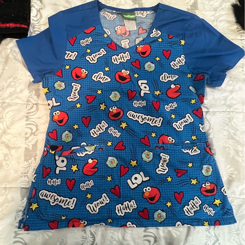 Seasame street scrub top